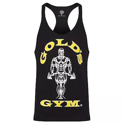 Mens Golds Gym Sportswear Tagless Neck Muscle Joe P Vest Top Sizes From S To 4XL • £14.20