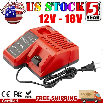 For Milwaukee 12V-18V Battery CHARGER 48-59-1812 Lithium For M12 For M18 Charger • $21.99