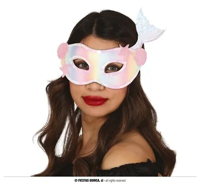 Mermaid Masquerade Mask Sea Princess Venice Pearly Pink Ladies Mens Halloween • £8.99