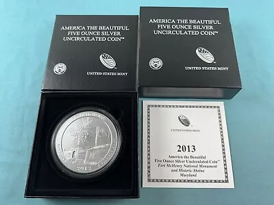 2013 Fort McHenry America The Beautiful BURNISHED 5 Oz Silver Coin • $163.50