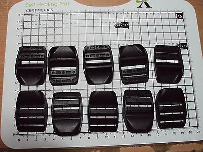 10pcs. Black Plastic Ladderlock Buckles For Webbing 30mm   B  • £1.99