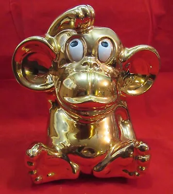 Vintage Golden Monkey  (Gold Tone) Coin Bank Italy • $45