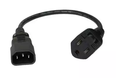 1FT 3-prong To Computer Power AC Power Adaptor NEMA5-15R IEC320 C14 • $2.85