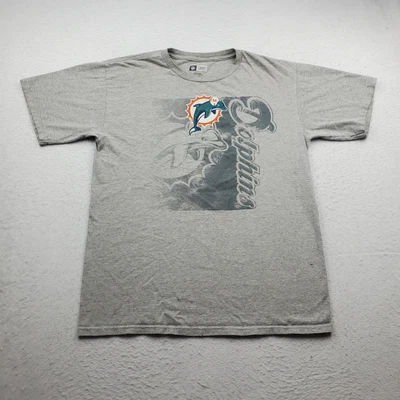 $3.33 • Buy Miami Dolphins Shirt Mens Medium Gray Blue Football NFL Sports Team Tee Adults M