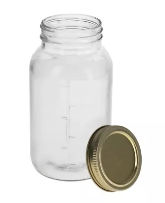 Canning Mason Jars With Gold Lids 32-oz. • $11.99