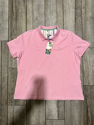 Joules Womens Pippa Polo Shirt Size 16 Bonbon Pink Short Sleeve Bunny Logo • $17.99