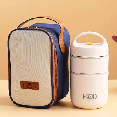 $9.12 • Buy Stackable Thermal Container Double Wall Vacuum Insulated Food Jar Thermos