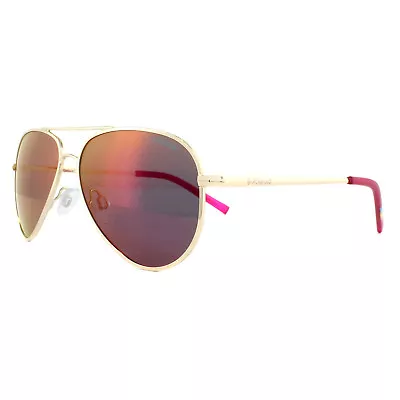 Polaroid Kids Sunglasses PLD 8015/N J5G AI Gold Grey Pink Mirror Polarized • $70.40