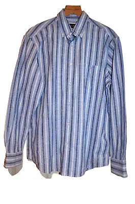 Eden Park ~Paris Classic Elegant Blue Striped Cotton Shirt Size: XL • £4.99