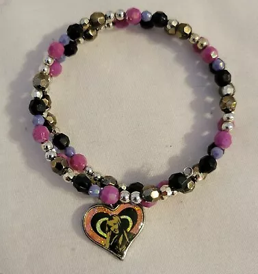 Vtg Disney Y2K Hannah Montana Miley Cyrus Pink Bead Heart Charm Bracelet  • $12