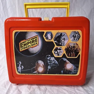 Vintage Star Wars The Empire Strikes Back Red Plastic Lunchbox (1980) • $39