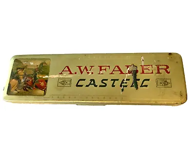 💋 A.W. FABER  CASTELL  DRAWING DRAFTING PENCIL TIN Germany EMPTY  Vintage 💋 • $25