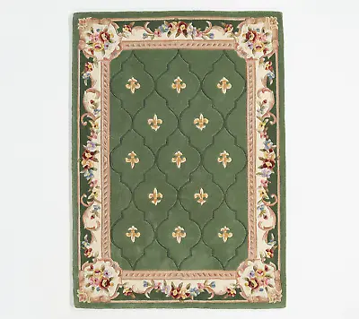 Royal Palace  100% Wool Rug 7x9 Rectangle “ Special Edition Fleur De Lis” Sage • $529.99