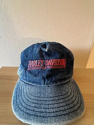 Vintage Harley Davidson Denim Hat Cap Made In USA • $25