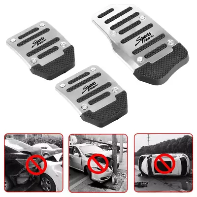 Universal Silver Non-Slip Automatic Gas Brake Foot Pedal Pad Cover For Car Parts • $10.99