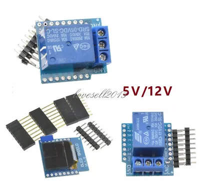 5V/12V WeMos D1 Mini Wifi 1CH Relay Shield 0.66inch OLED I2C For ESP8266 Arduino • $0.99