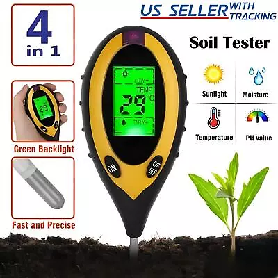 4 In 1 PH Soil Tester Water Moisture Light Test Meter For Garden Plant Seeding • $8.99