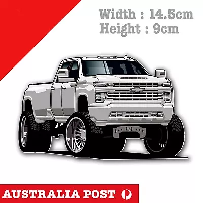 Chevrolet Silverado White Pick Up Truck Ute 4x4 Off Road Sticker • $6.85