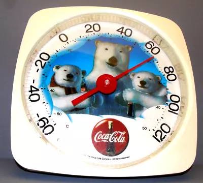 Vintage 1994 Coca Cola 12” Thermometer Coke Advertising Polar Bears • $22.95