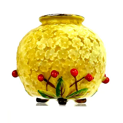 Unique Textured Made In Occupied Japan Globe Vase W/Raised Berry Designs • $38.99