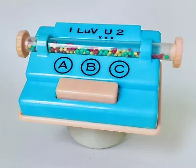 Vintage 1980 TYPEWRITER Candy Container 3.25” Valentine Message Toy BLUE • $24