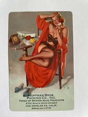 Gil Elvgren Pinup Lady Pin Up Woman USA Advert Rose Flowers Swap Playing Card X1 • $1.96