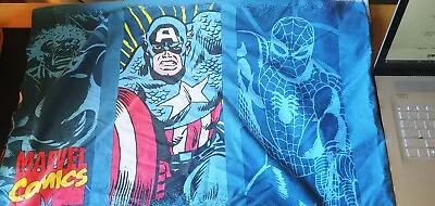 Vintage Marvel Avengers Pillow Case Pillowcase ~ Iron Man Spiderman Thor Cap • $10.99