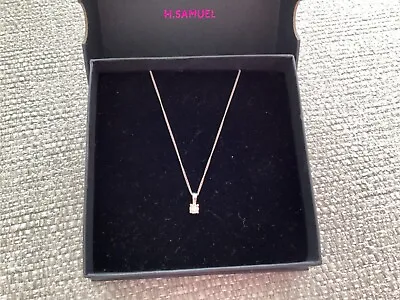 9ct White Gold Dimond Necklace Nwot • £80