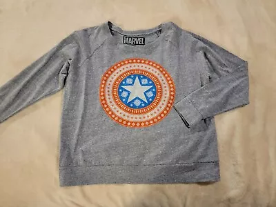 $16 • Buy Marvel Sz Small Captain America Christmas Avengers Sweatshirt Long Sleeved Shirt