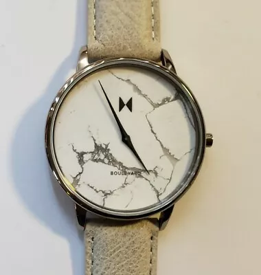 Mvmt Watch With 38mm White Marble Face & Off White Tone Leather Band  • $49