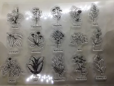 £5.95 • Buy 15 Botanical Floral Clear Stamps, For Junk Journal, Scrapbook, Ephemera, Craft