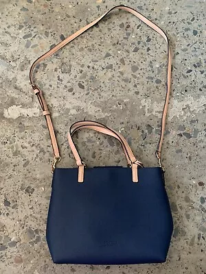 $100 • Buy Never Used Oroton Navy Blue And Cream Estate Mini Cross Body Tote Bag RRP $295