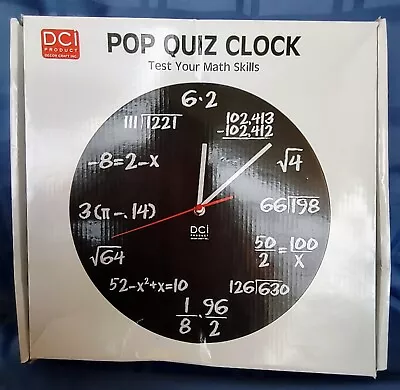 Pop Quiz Wall Clock Math Novelty Graduation Gift Black Metal 11.5” Diameter • $20