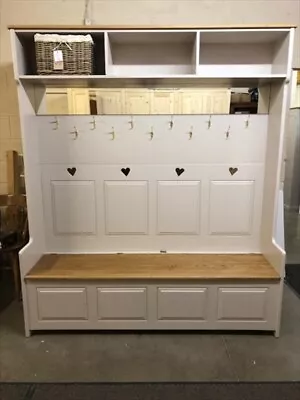 £1045 • Buy Large Painted Bench Hall Unit With Storage- F&B Elephants Breath HAND MADE