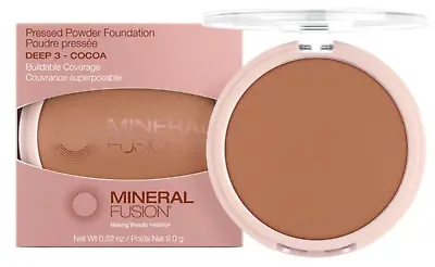 Mineral Fusion Foundation Base Deep 3 Cocoa Pressed Powder .32oz Build Coverage • $10.99