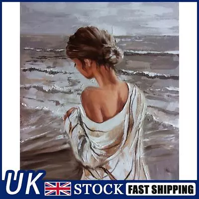 Frameless Oil Paint By Numbers Girl Back DIY Canvas Picture Kits (X719) • £9.11