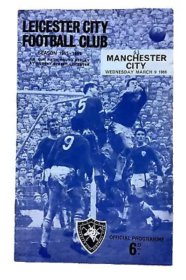 1965-66 FACup Leicester City V Manchester City 5th Rd Replay Football Programme • £2.75