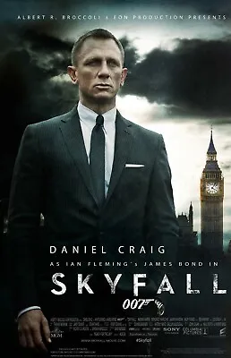 SKYFALL 007 James Bond Movie Film Poster On Metal Sign Plaque Pub Bar Decor • £4.70