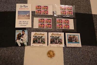 Elvis Presley Collector's Lot Stamps Gold Coin Ticket Stubs Magnet ! • $9.99