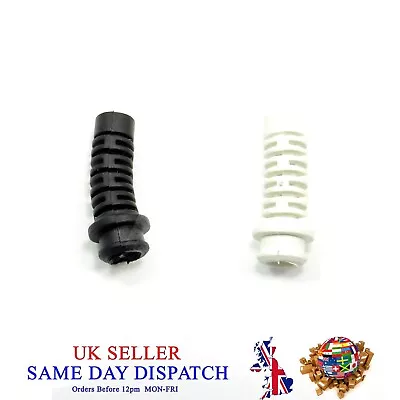 6.5mm Rubber Strain Cable Protector Wire Sleeve Bushing Cord Black White • £2.58