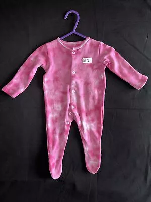 Pink Tie Dye Babygrow Sleepsuit 0 To 3 Months • £8