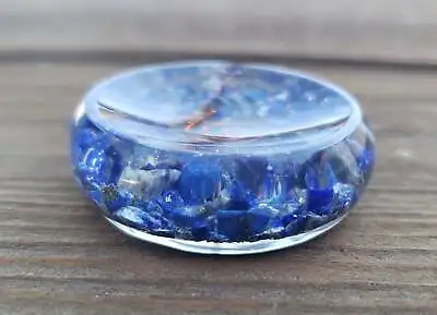 Orgone Lapis Lazuli Gemstone Sphere Stand And Worry Stone Orgonite • $7.49