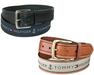 Tommy Hilfiger 11TL02X032 Men's Fabric Inlay Leather Belt • $17.99