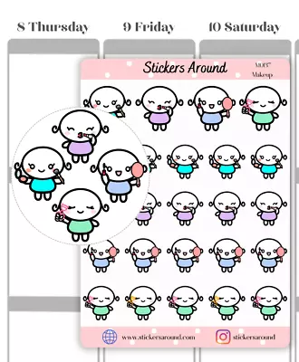 $3.30 • Buy Makeup Planner Sticker | Sticker For Planner, Calendar And Bullet Journal