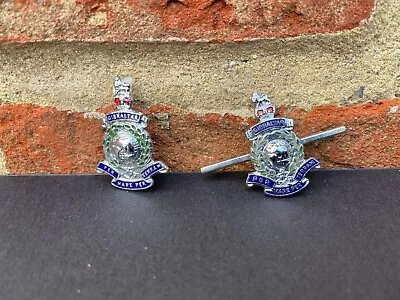 £9.50 • Buy 2 X Queens Crown Royal Marine Chromed And Enamel Sweetheart Brooches Tie Pins