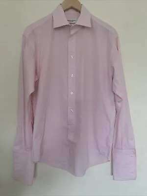 Yves Saint Laurent Shirt Pink Mens Medium Long Sleeve Dress Shirt 15.5”YSL • £14.99