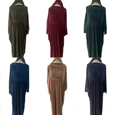 *NEW* B01 Ladies Pleated Butterfly Abaya/Jilbab/Maxi Dress In 9 Colours In 52-62 • £24