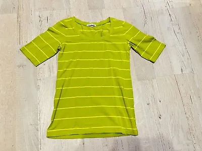 MARIMEKKO  Mika Piirainen Womens Top Short Sleeve Striped Green • $19.50