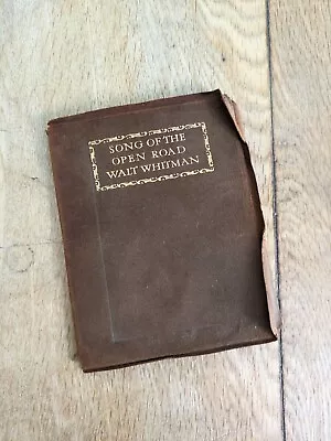 Antique Walt Whitman Leather Bound Pamphlet Poem  Songs Of The Open Road   • £50