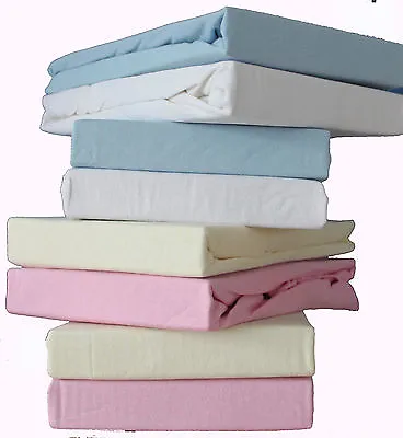 £6.99 • Buy Pack Of 2, Baby Crib/Pram/ Moses Basket Jersey Fitted Sheet 100% Cotton 40x90cm.